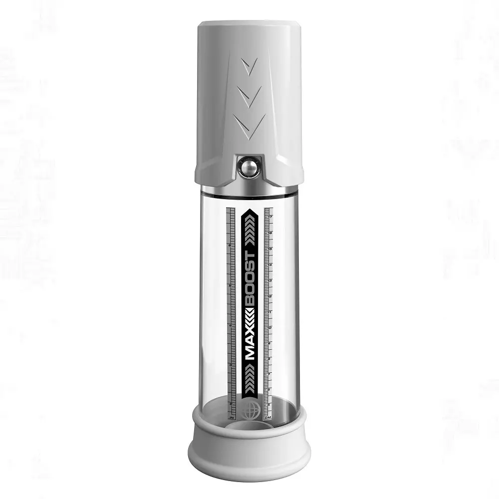Pump Worx Max Boost Manual Piston Action Penis Pump In White